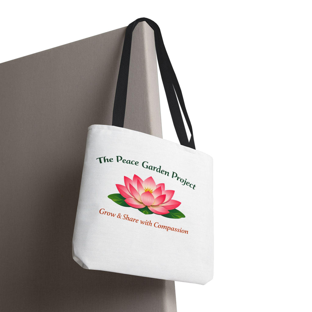 The Peace Garden Project lotus logo Tote Bag | Grow & Share with Compassion
