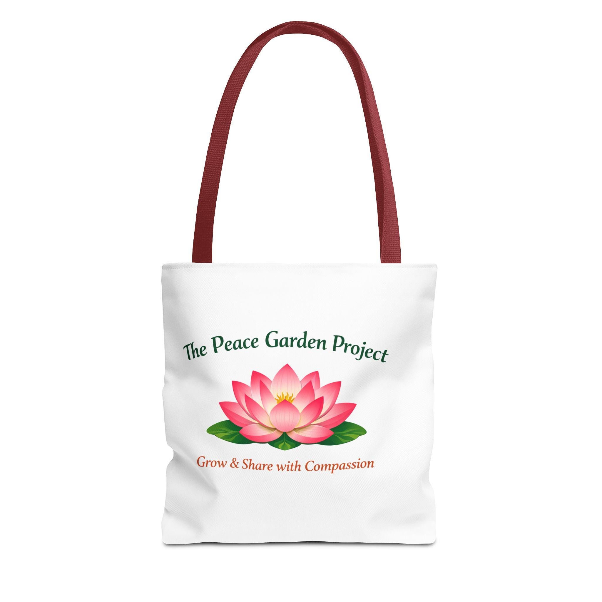 The Peace Garden Project lotus logo Tote Bag | Grow & Share with Compassion