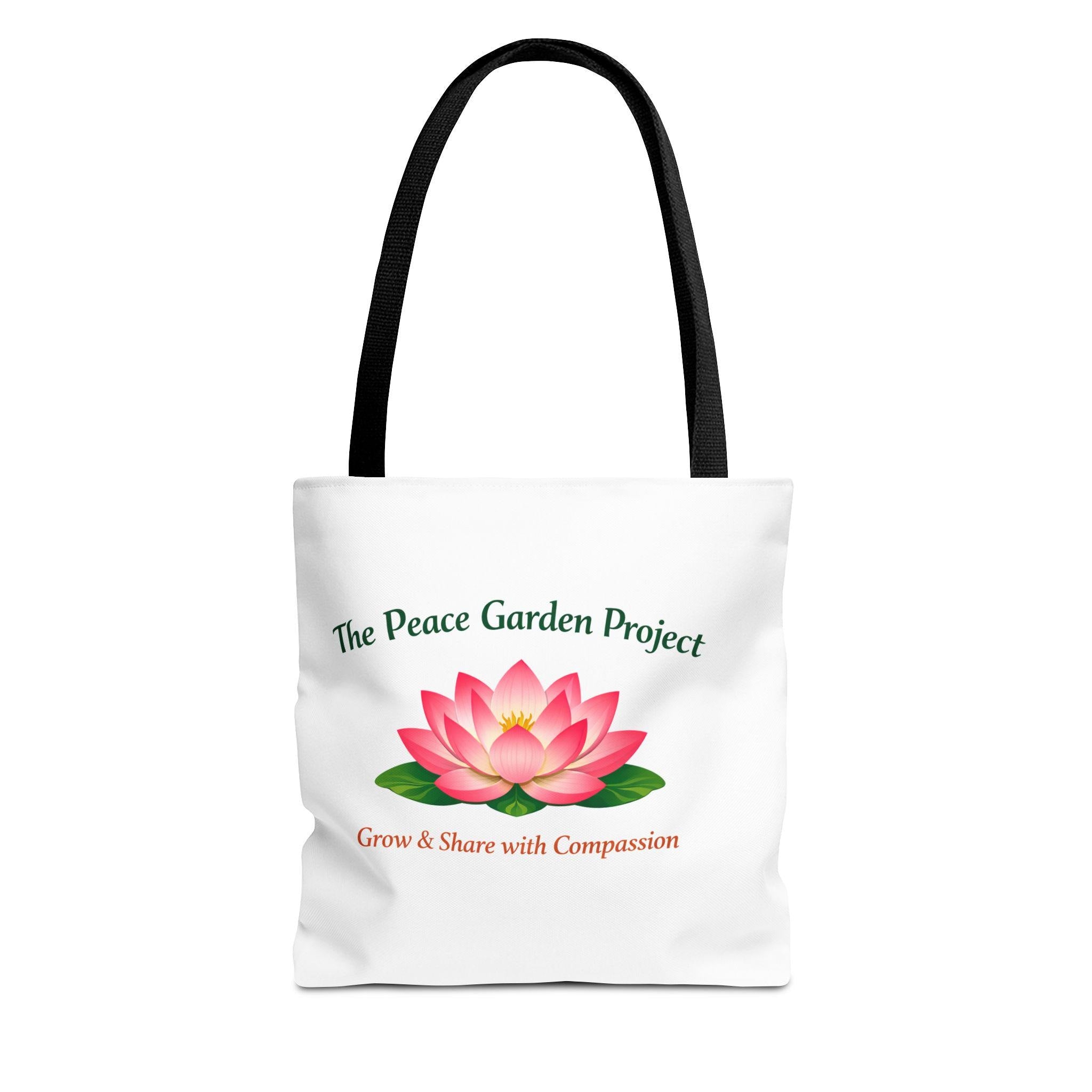 The Peace Garden Project lotus logo Tote Bag | Grow & Share with Compassion